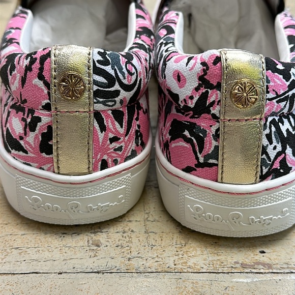 Lilly Pulitzer pink and black Slip On Sneakers size 7 Brand New - Picture 6 of 6